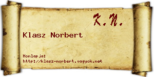 Klasz Norbert névjegykártya