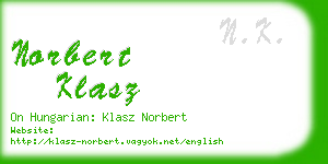 norbert klasz business card